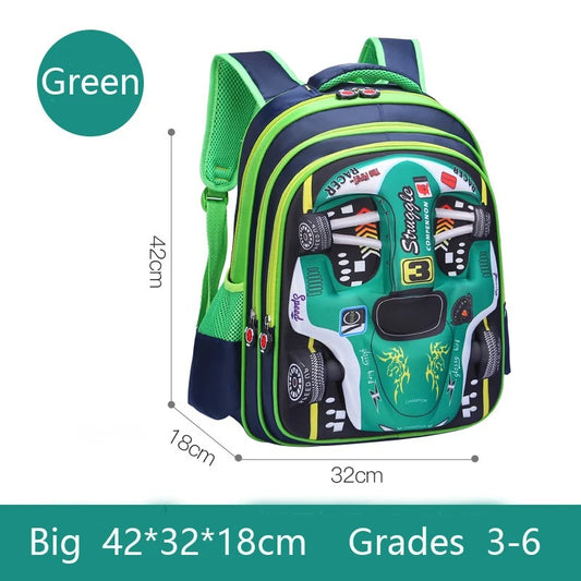 Waterproof Lightweight 3D Car Backpack Kindergarten Kid Preschool Backpack Young Children Boy Girl SchoolBag Primary Red Blue