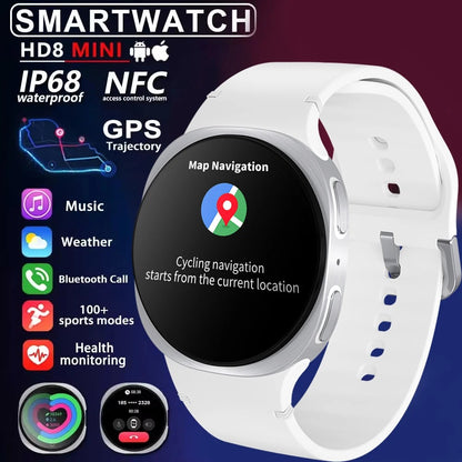2025 New Series 8 Mini Smart Watches GPS Track For Men Women Health Sport AMOLED Heart Rate Bluetooth Call Waterproof Smartwatch