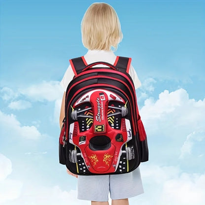 Waterproof Lightweight 3D Car Backpack Kindergarten Kid Preschool Backpack Young Children Boy Girl SchoolBag Primary Red Blue