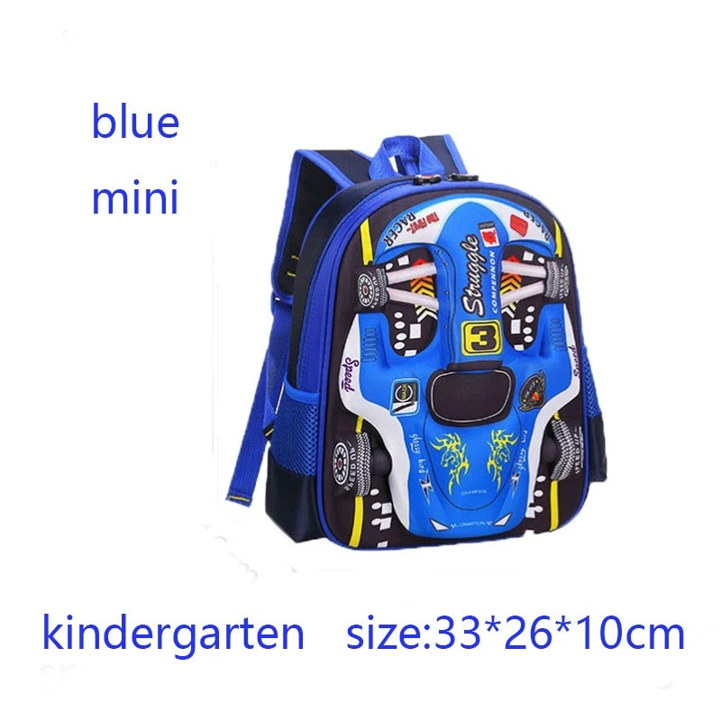 Waterproof Lightweight 3D Car Backpack Kindergarten Kid Preschool Backpack Young Children Boy Girl SchoolBag Primary Red Blue