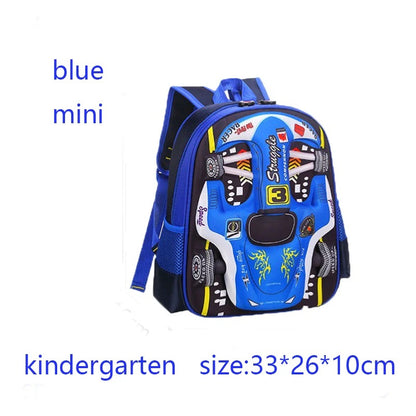 Waterproof Lightweight 3D Car Backpack Kindergarten Kid Preschool Backpack Young Children Boy Girl SchoolBag Primary Red Blue